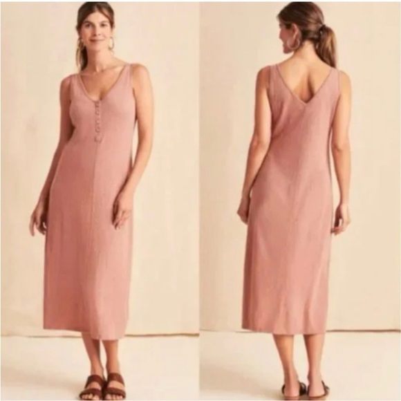 Faherty Dresses & Skirts - NWT Faherty Cliffside Dress Size Medium Cedar Wood Linen Cotton Coastal, Sz S